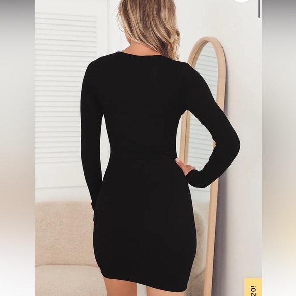 Lulus Henley Dress Black size M - Picture 2 of 5